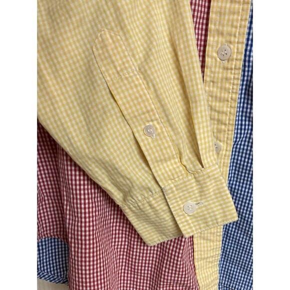 VTG Men's Brooks Brothers Long Sleeve Shirt Gingham Colorblock Size Large - Picture 4 of 6